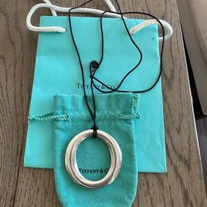 Tiffany & Co. Silver Oval Pendant Necklace